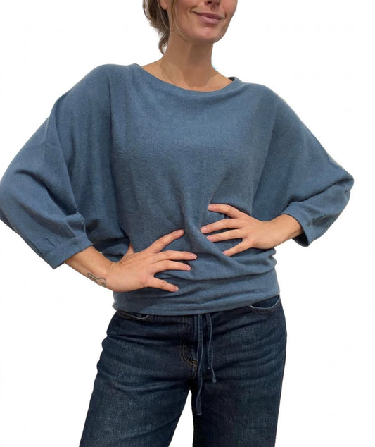 100% Pure Cashmere Butterfly Sweater Peacock Blue