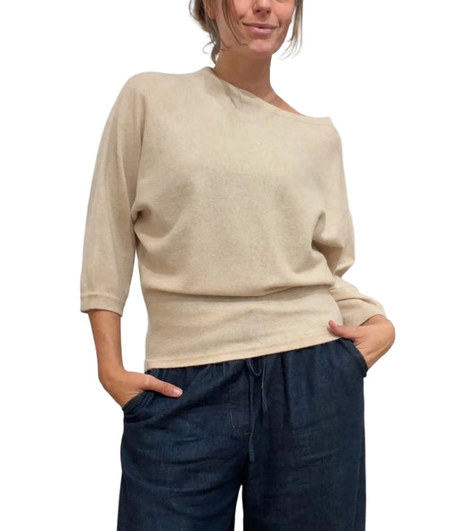 100% Pure Cashmere Butterfly Sweater Ivory Cream