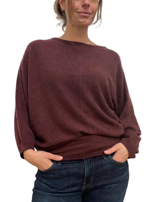 NEW! 100% Pure Cashmere Butterfly Sweater Burgundy Rust