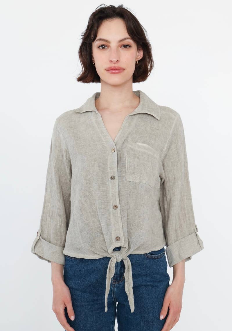 LINEN VEST 3025 MY VEST: PERSIMMON