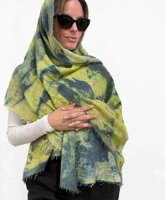 Felted Cashmere Two-Tone Tie Dye