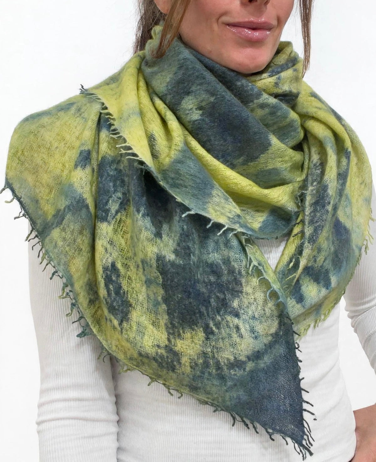 Felted Cashmere Two-Tone Tie Dye