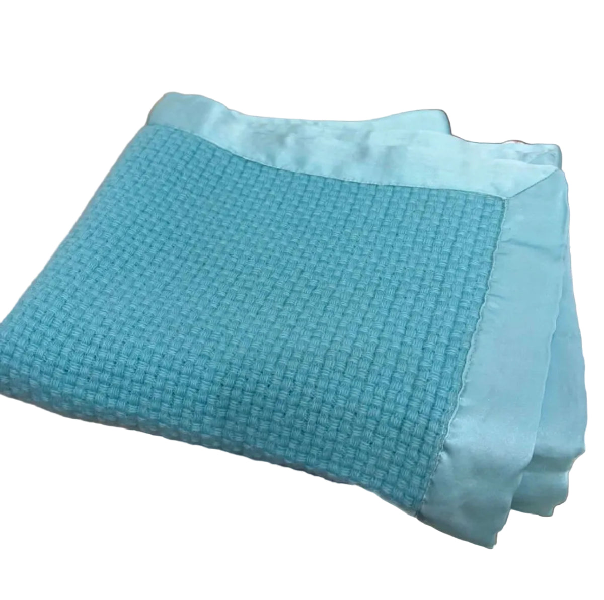 Waffle Sky Blue Pure Cashmere Baby Blanket Blue
