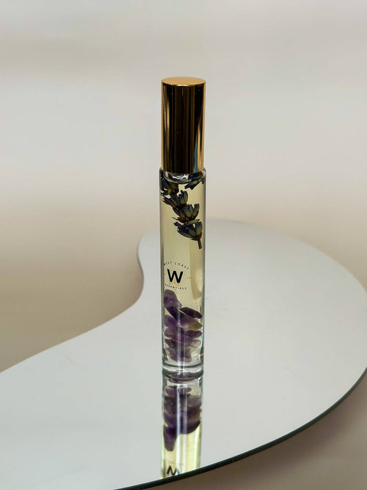 Moonlight (Hand Poured Essential Oil Roller) with Amethyst
