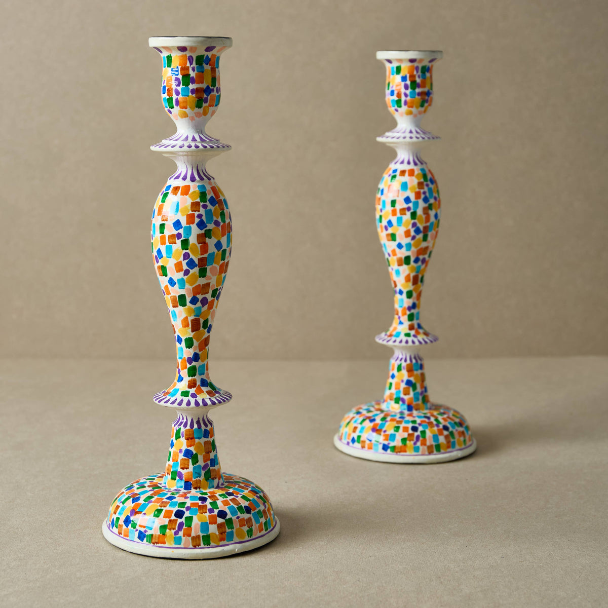 Limited Edition Multi-Coloured | 12" Candle Stick Holder