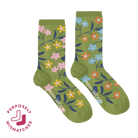Women's Flower Vine Socks: Women’s 5 – 10