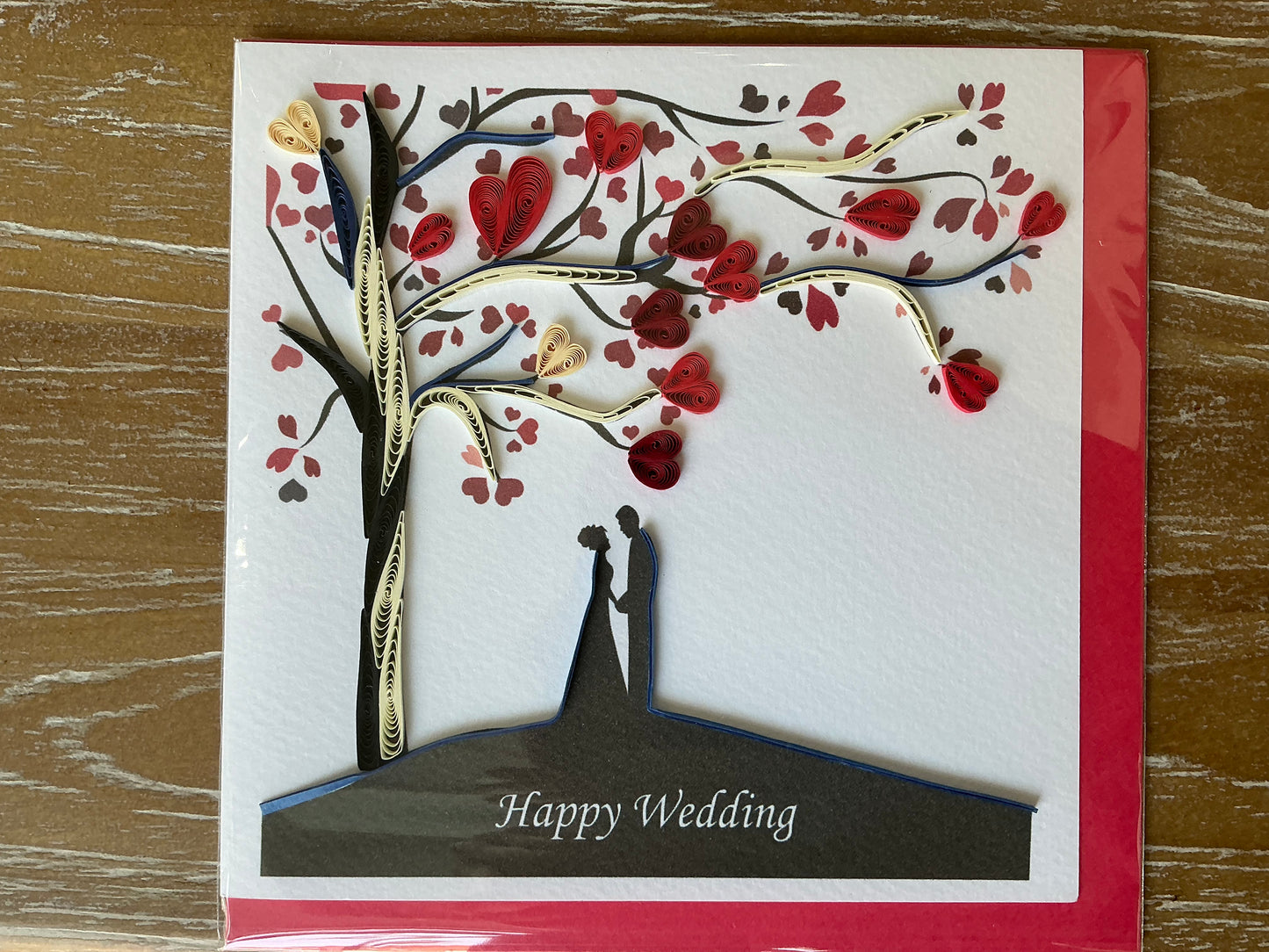 Happy wedding hand made quilling card