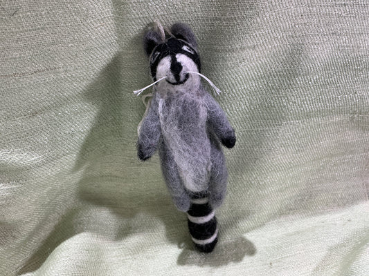 Raccoon wool ornament