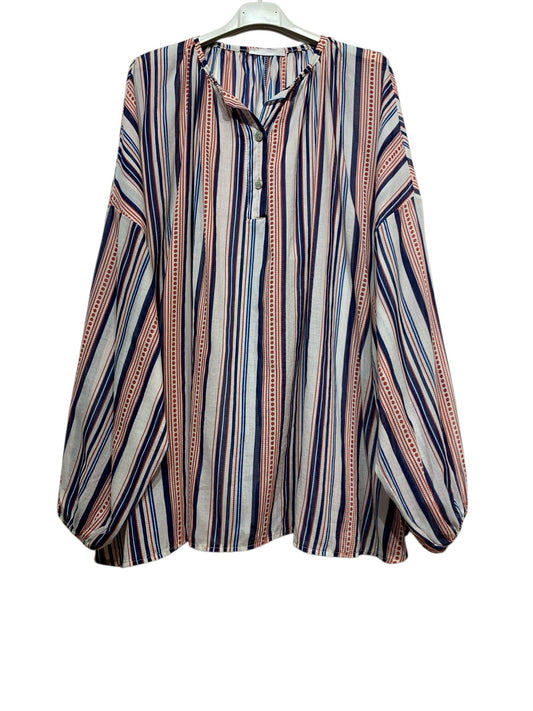 COTTON STRIPED SHIRT 5362: MARINE Blue