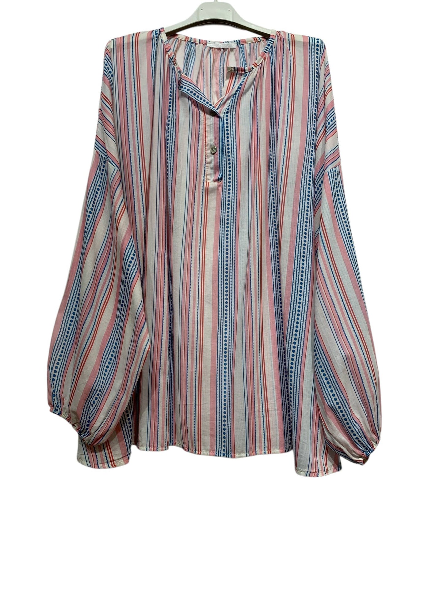 COTTON STRIPED SHIRT 5362: Blue
