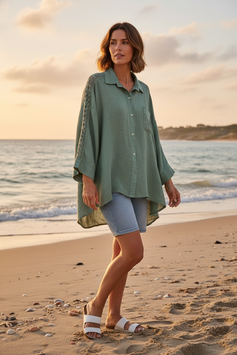 1544 A LINEN SHIRT: SKY