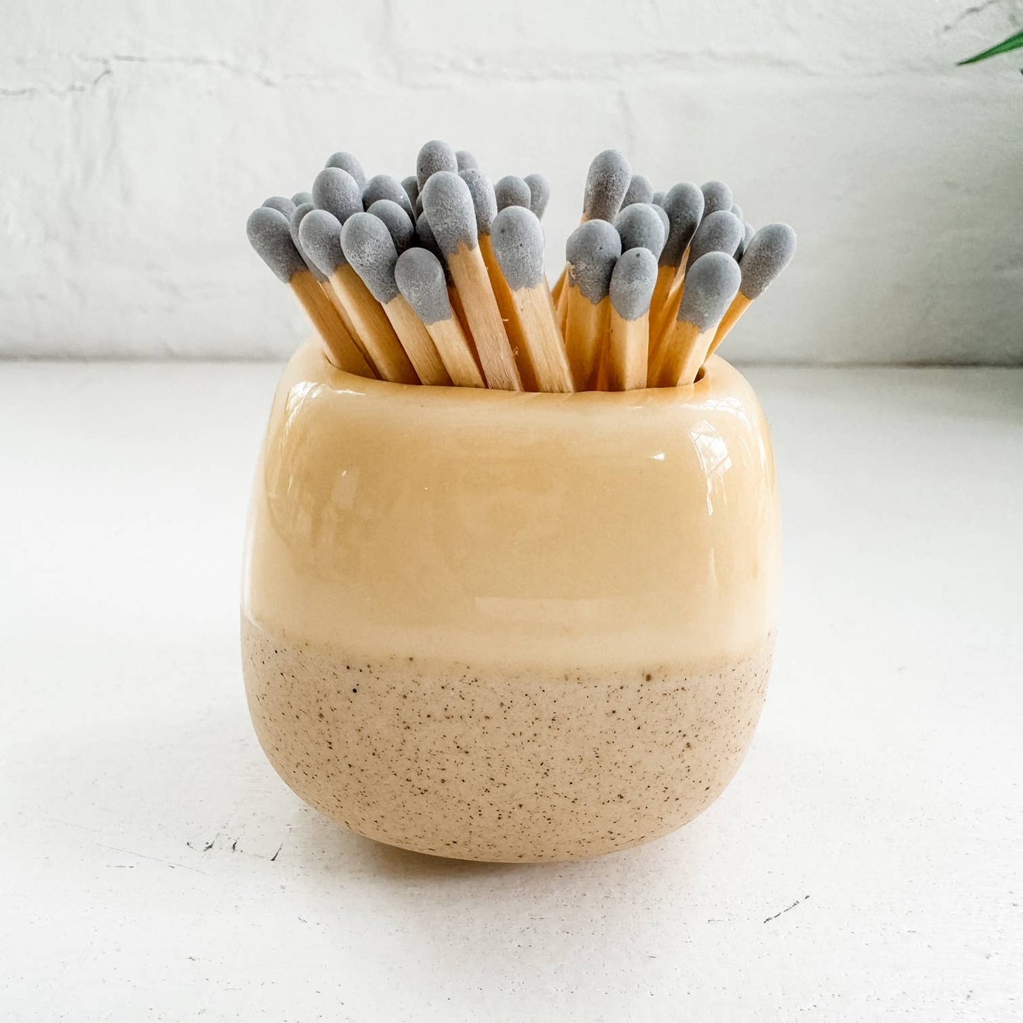 Ceramic Match Holder Ivory with 50 long matches