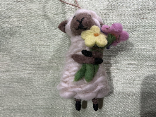 Sheep with Flowers