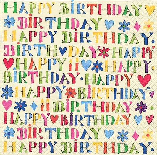 Happy Birthday  Luncheon Napkin