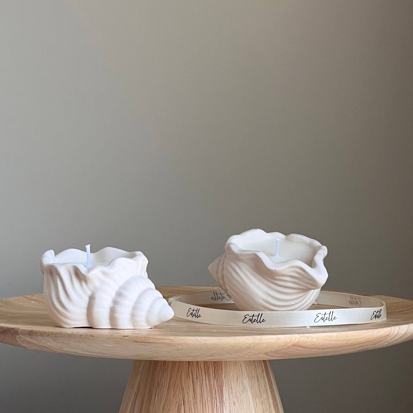 Shell Jar Soy Wax Candle | Handmade Jesmonite Vessel: Lavender&Sea salt