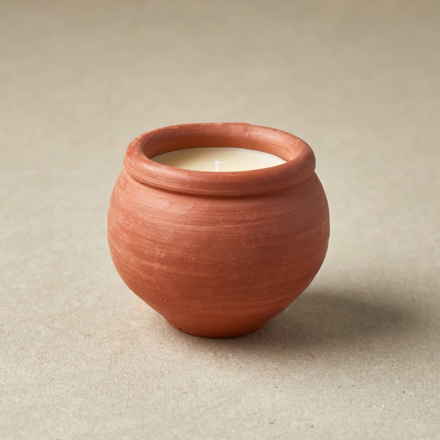 Unscented Handmade Beeswax Terracotta Candle