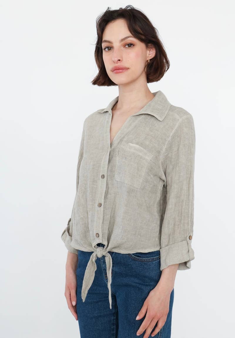 LINEN VEST 3025 MY VEST: PERSIMMON