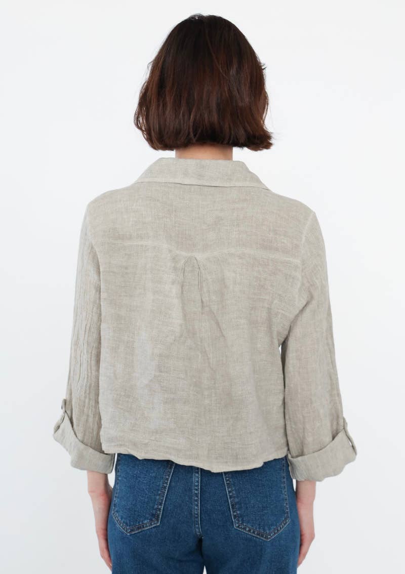 LINEN VEST 3025 MY VEST: PERSIMMON