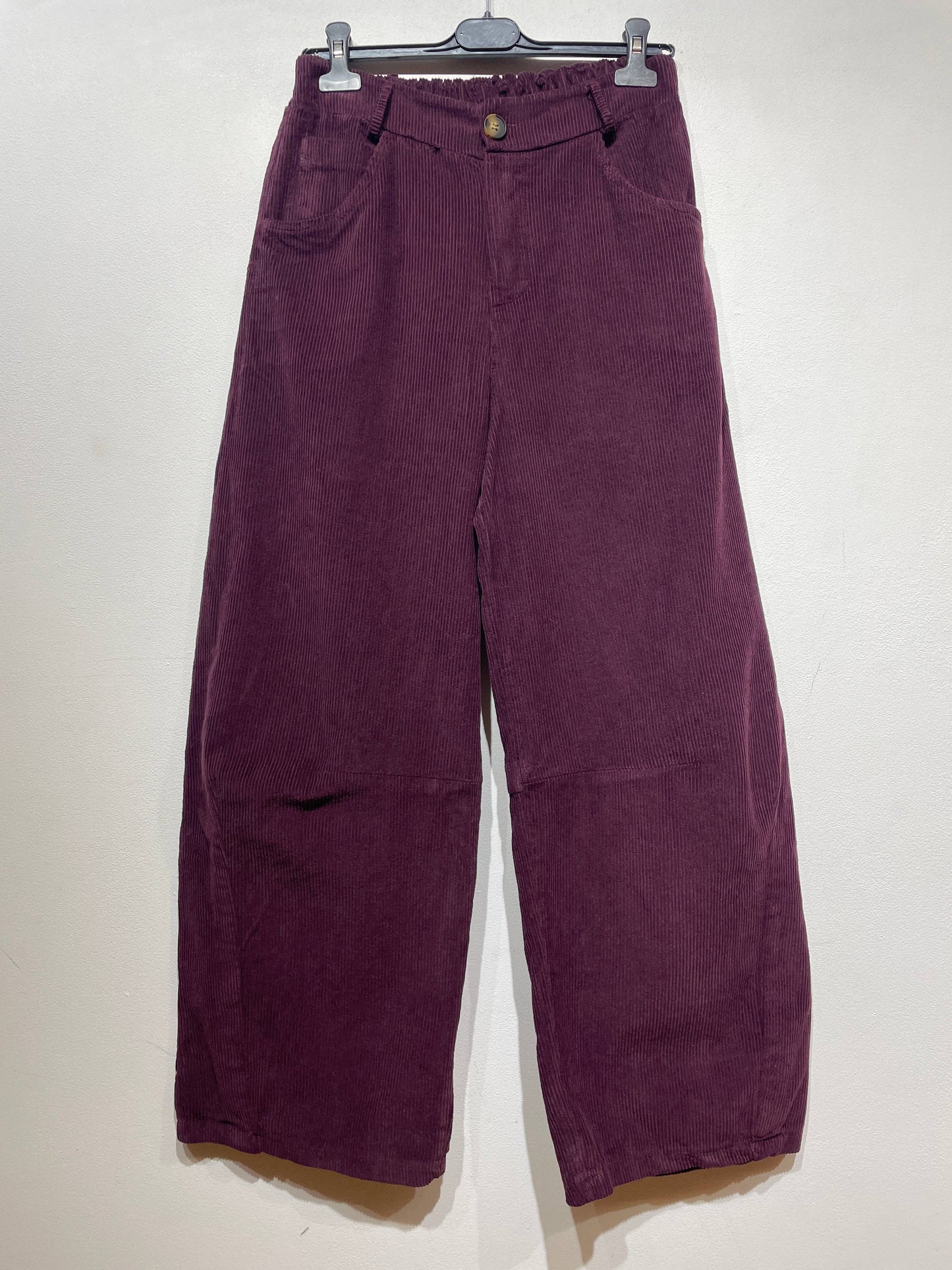 77503 VELVET TROUSERS WITH POCKETS, IN COTTON: ROUILLE