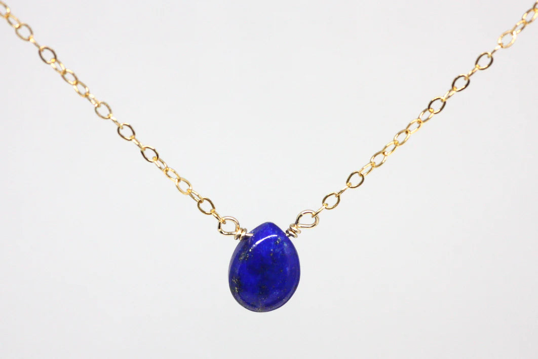 Gold Necklace with Gem Pendant