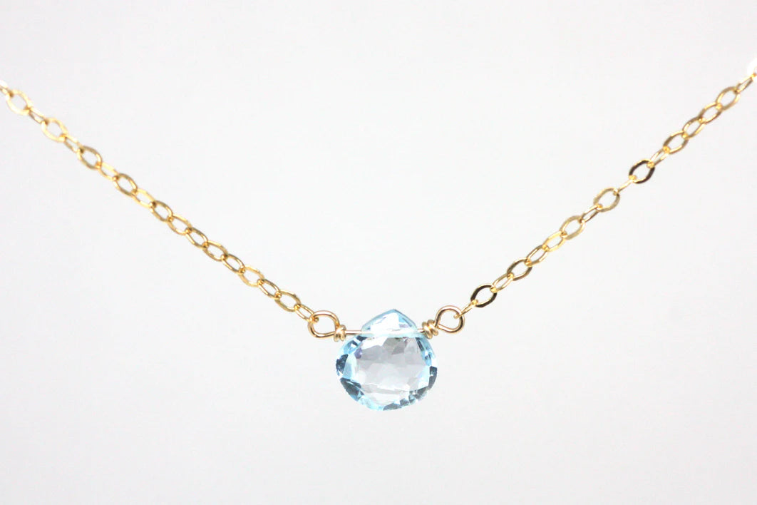 Gold Necklace with Gem Pendant