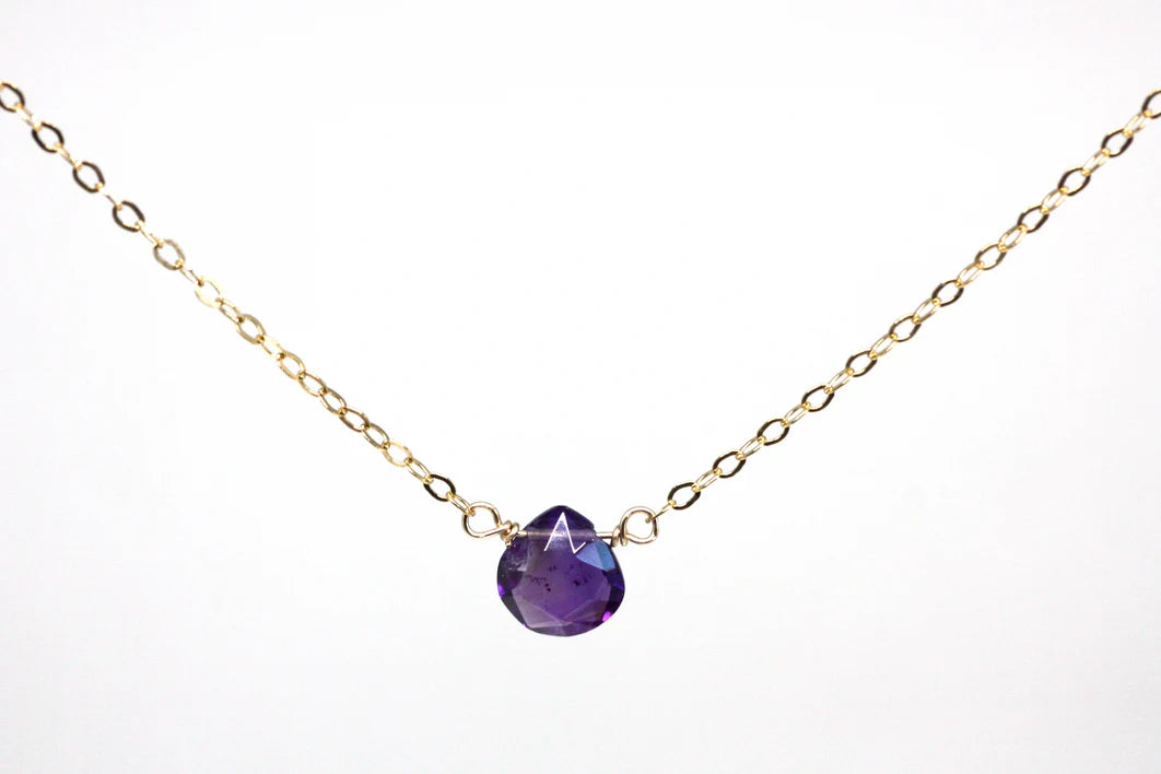 Gold Necklace with Gem Pendant