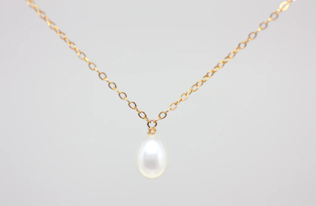 Gold Necklace with Gem Pendant