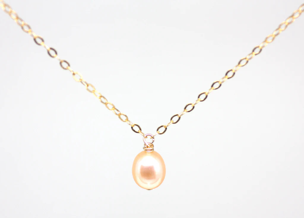 Gold Necklace with Gem Pendant