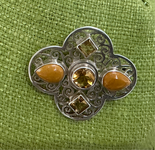 Citrine brooch