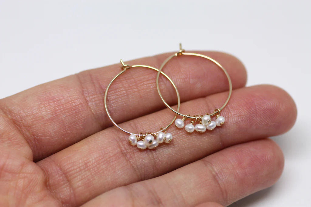Gold Hoop Large Earrings with Gems $70