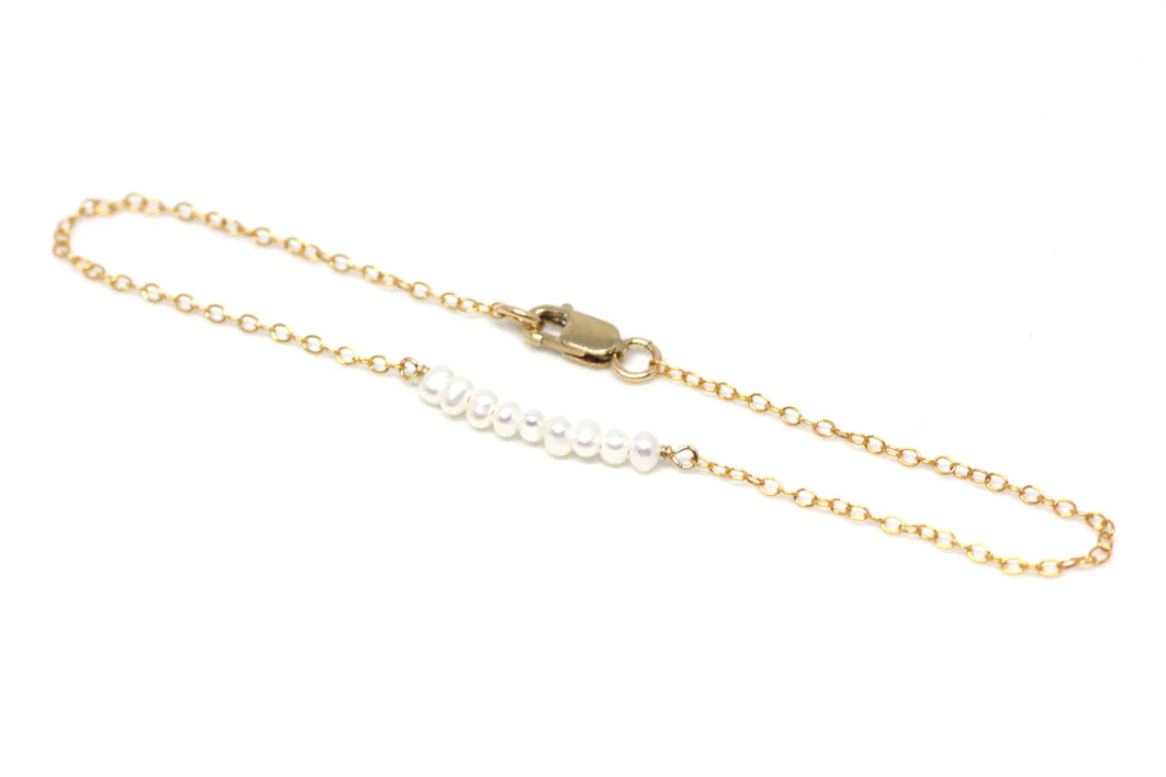 Gold Bracelet Gemstone Bar $40