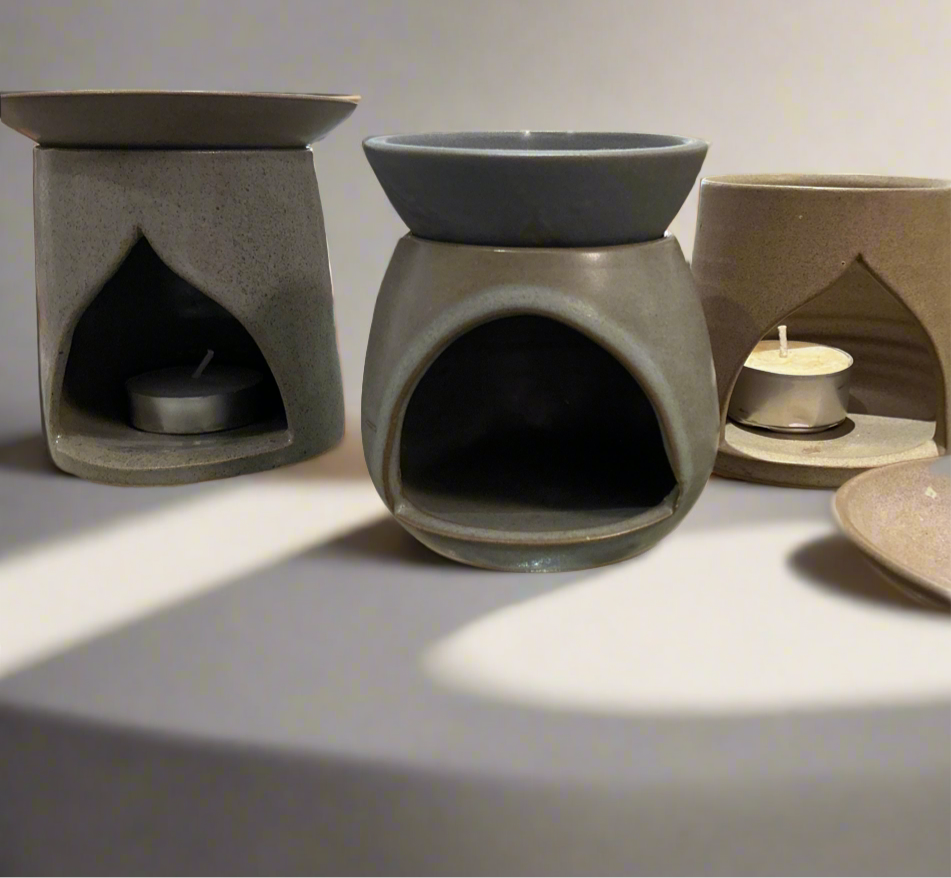 Pottery Candle Holder with removable top