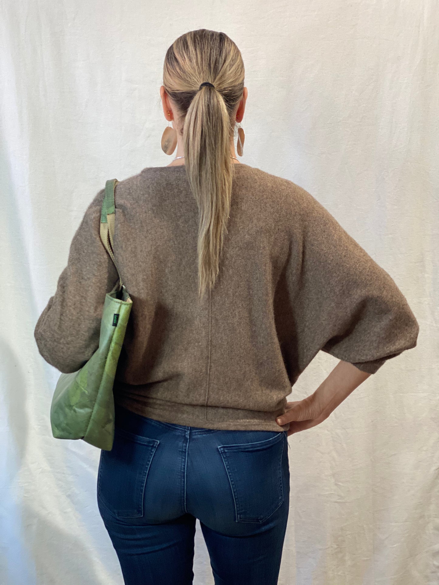 100% Pure Cashmere Butterfly Sweater Natural Brown