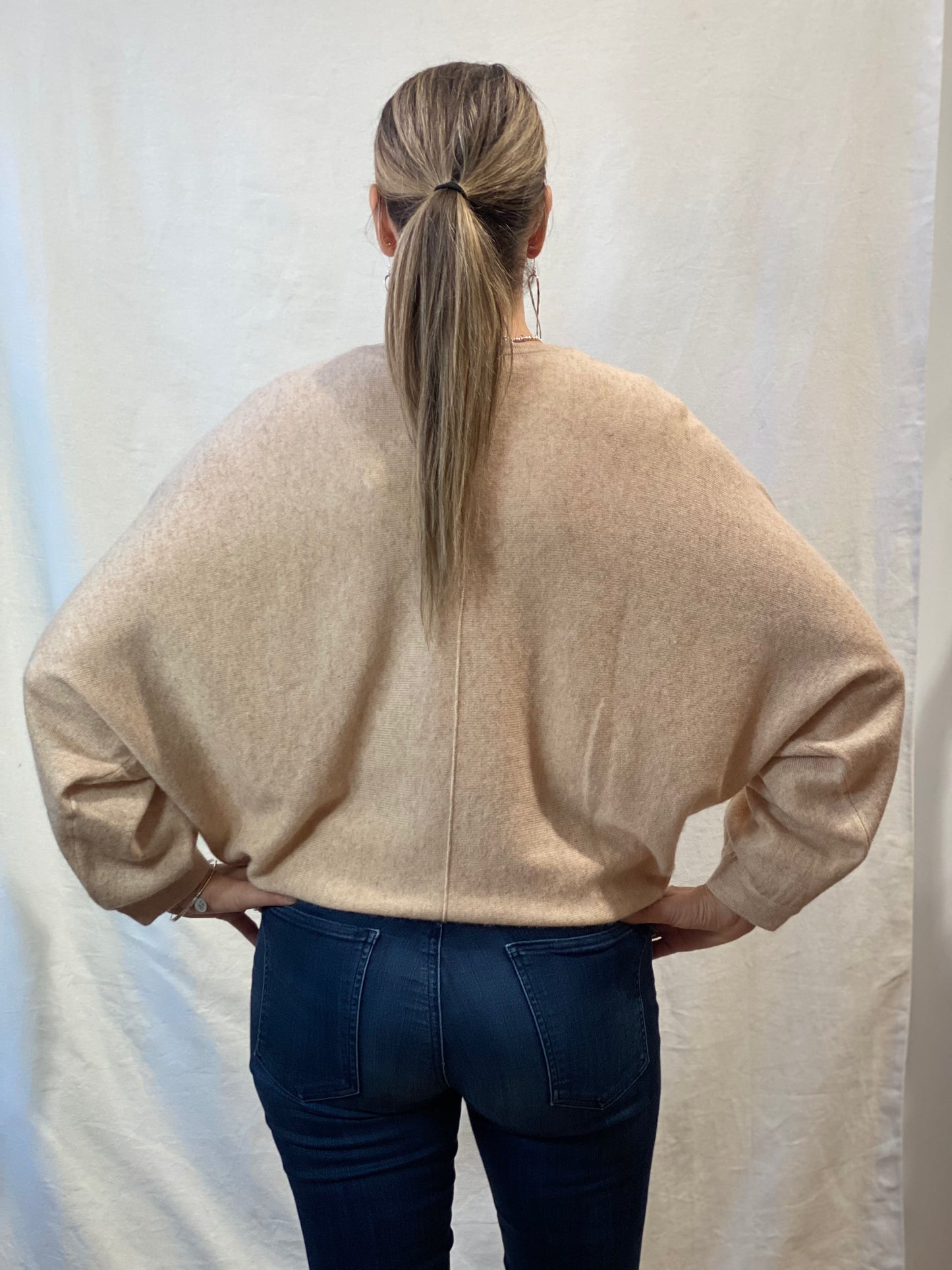 100% Pure Cashmere Butterfly Sweater Ivory Cream