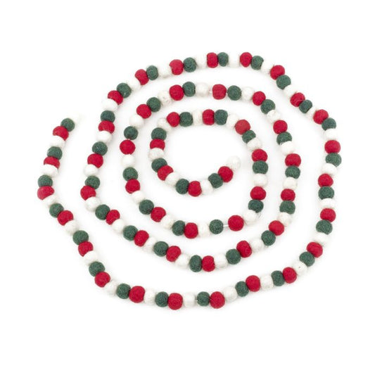 Holiday Red, White, Green Ball Garland
