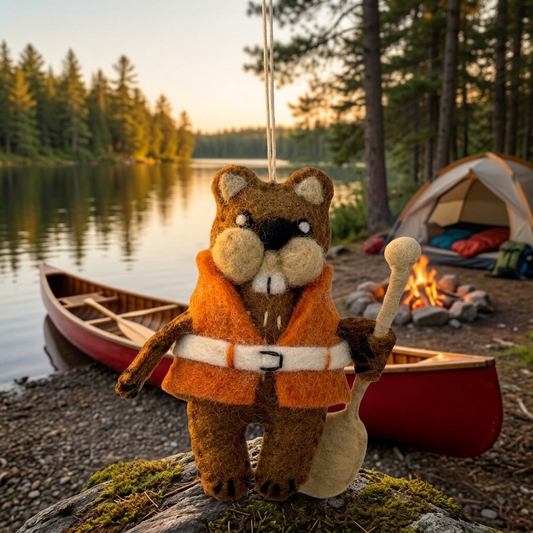 Canoeing Beaver Ornament 251