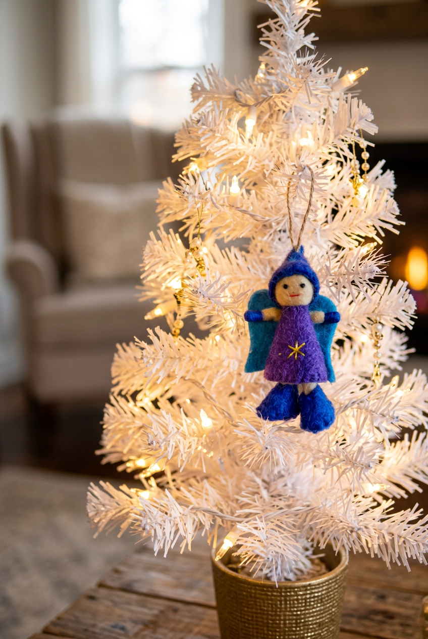 Mini Blue and Purple Angel - Fairy Ornament