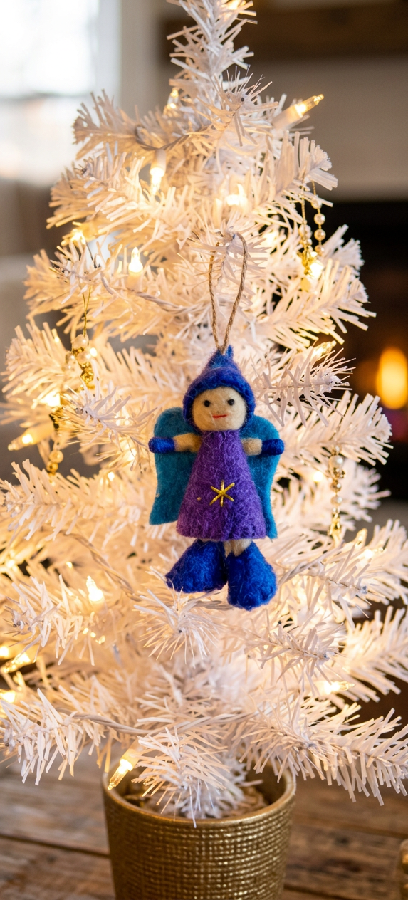 Mini Blue and Purple Angel - Fairy Ornament