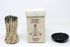 Boxed Rope Incense with Ceramic Lotus Burner - Crown Frankincense