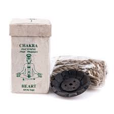 Boxed Rope Incense with Ceramic Lotus Burner - Heart White Sage