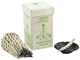 Boxed Rope Incense with Ceramic Lotus Burner - Solar Plexus Juniper Berry