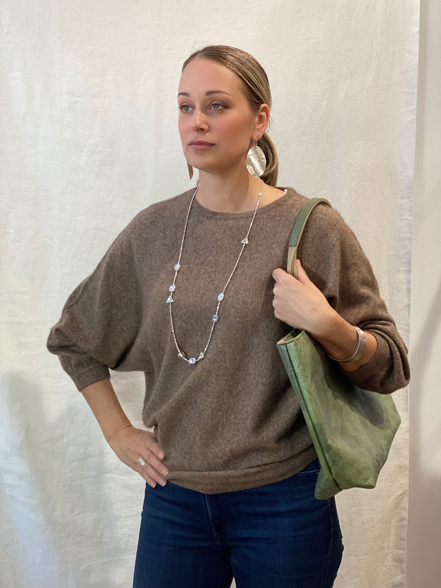 100% Pure Cashmere Butterfly Sweater Natural Brown