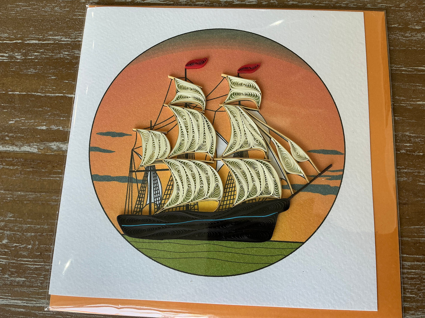Ship hand made quilling card