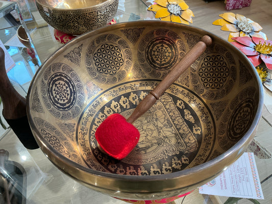 Singing Bowl Red Mallet Lg