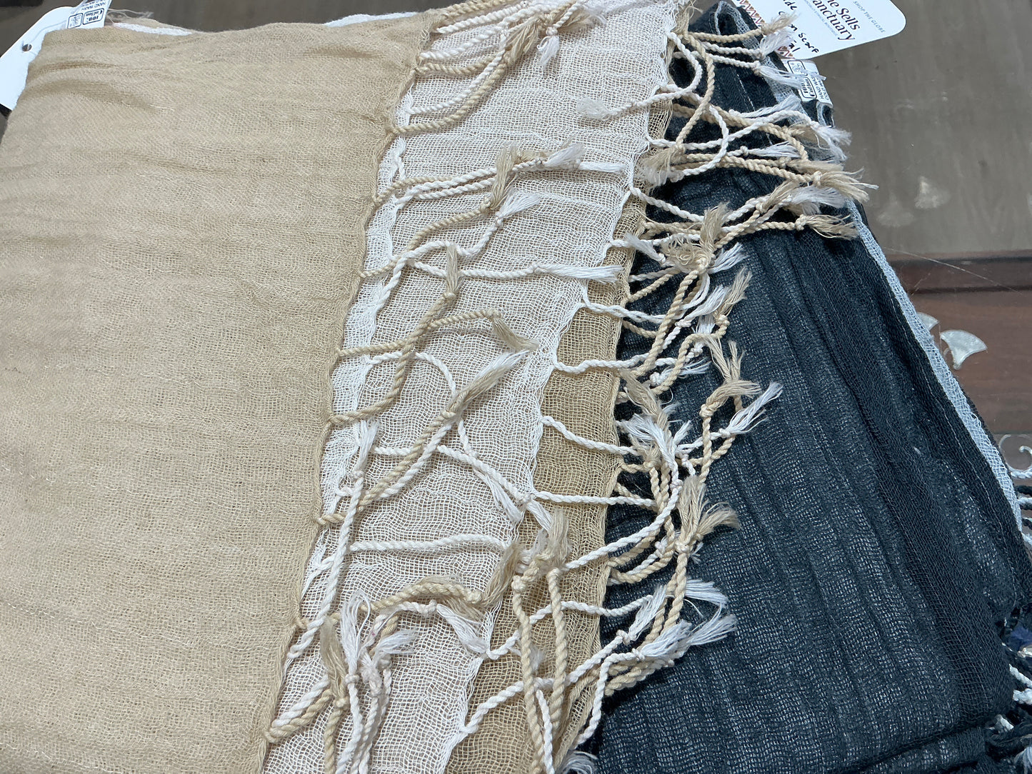 Cambodian Woven 2 colour Cotton Scarf, head scarf