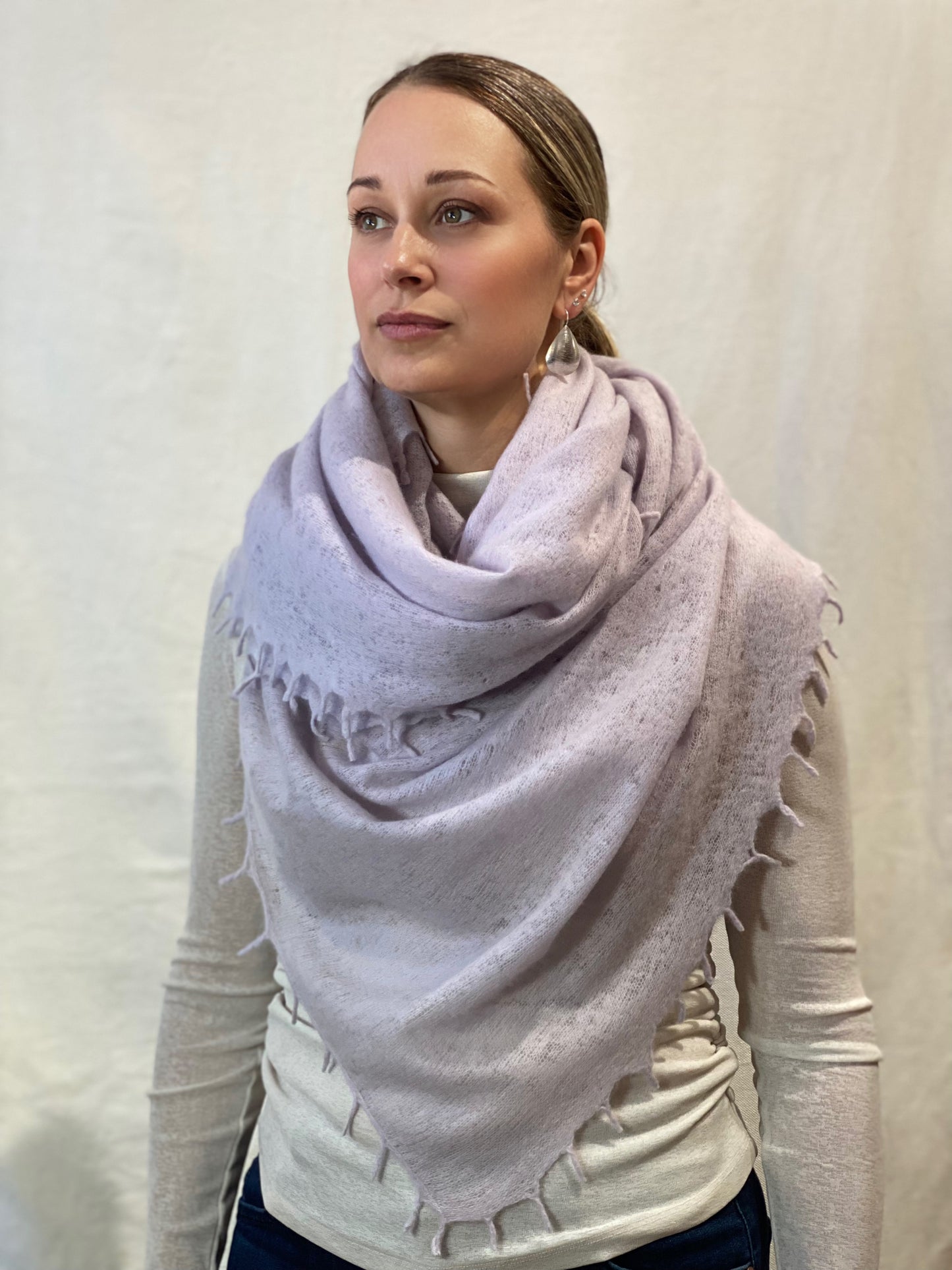 Pure Cashmere Lavender Felted Scarf