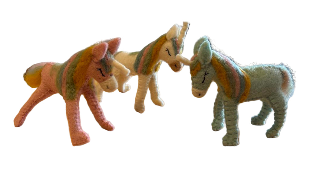 Unicorn Ornament (pink, blue and white)