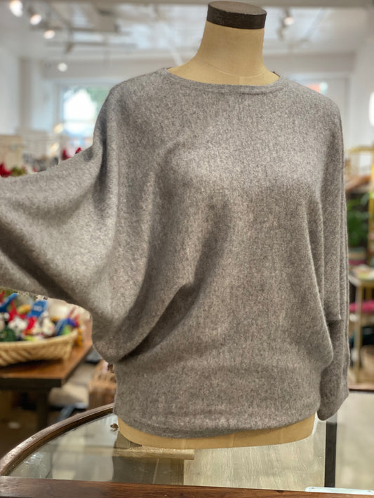 100% Pure Cashmere Butterfly Sweater (Medium Grey)