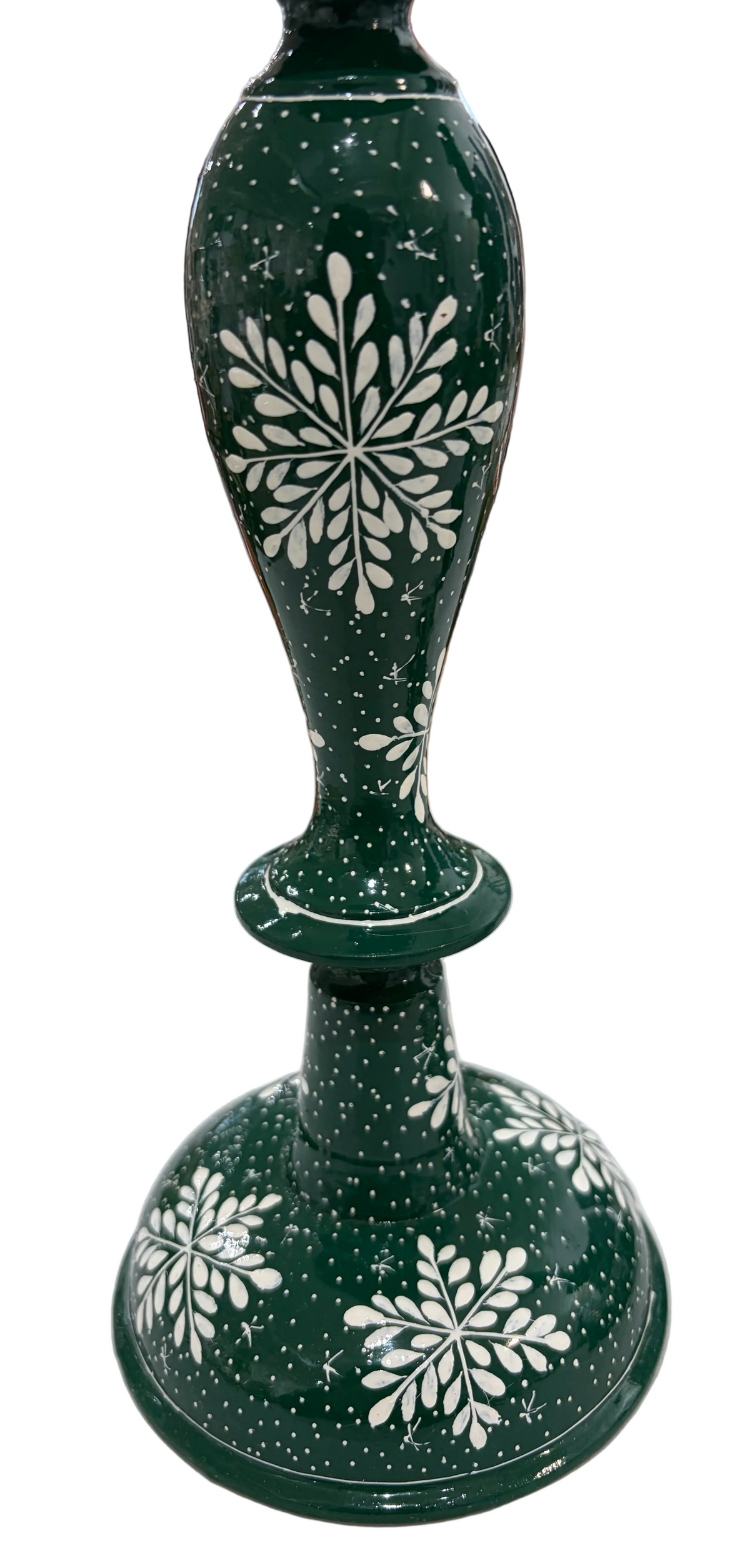 Limited Edition Green Snowflake | 12" Candle Stick Holder