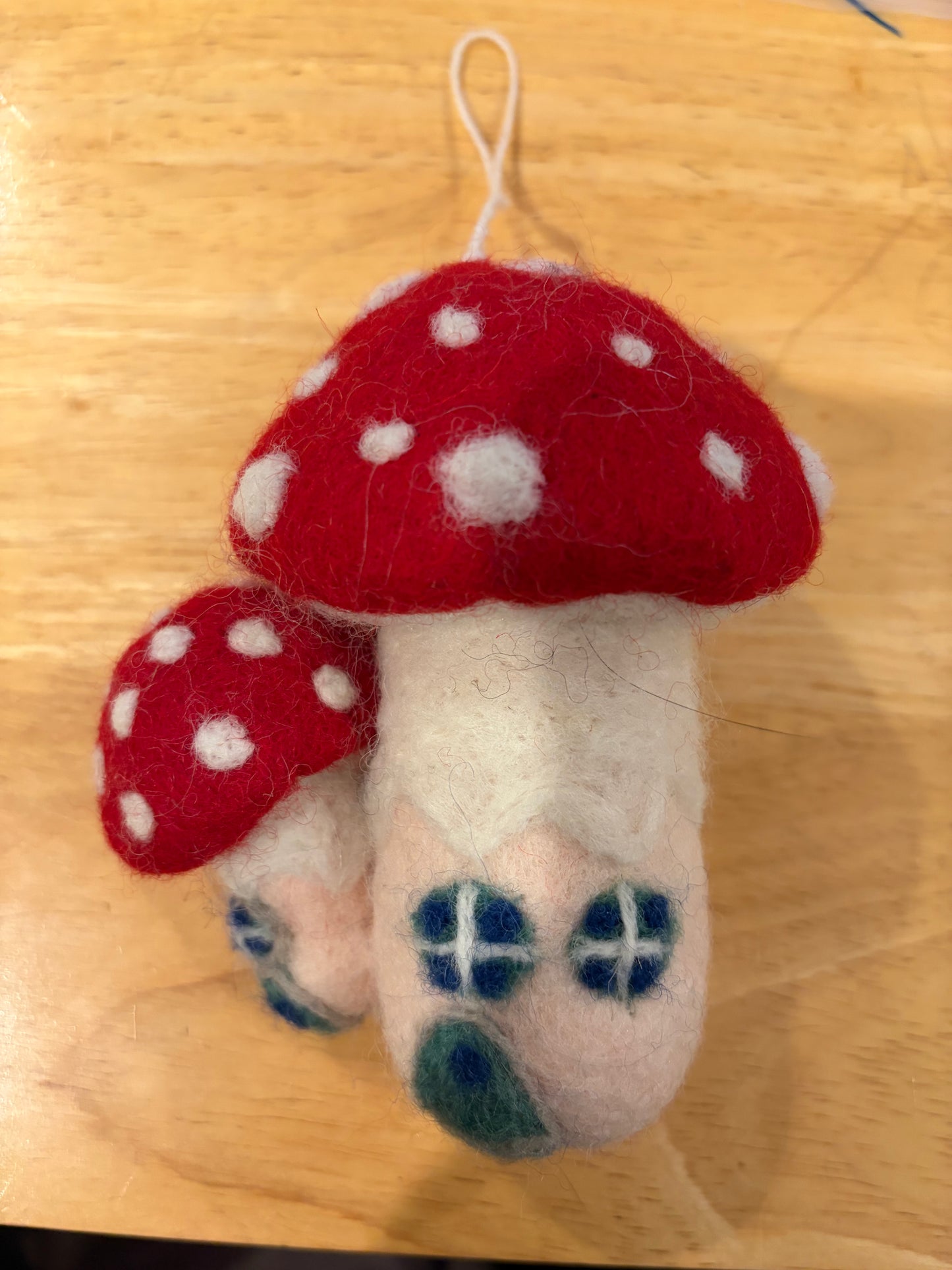 Mushroom House Double Ornament